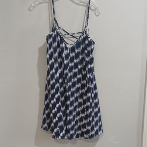 Mini Sun Dress Navy And White Desing, Sz Small, Flowy Ovesized, Gentle Used.